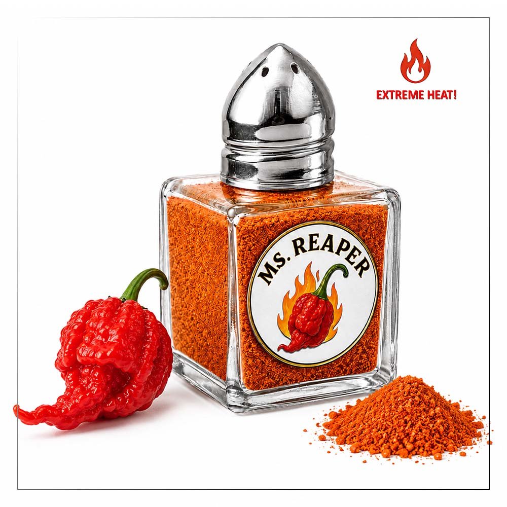 100% Carolina Reaper Pepper Powder🔥 – 0.5 oz Shaker